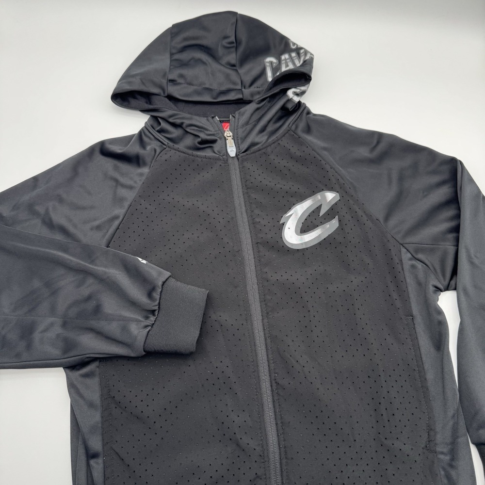 Majestic Cleveland Cavaliers Womens Size M Black Jersey Full-Zip Jacket Hoodie